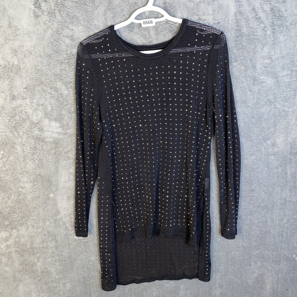 Frank Lyman Size Medium Studded Mesh Tunic Goth Grunge Rock